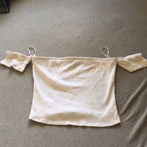 Cute off the shoulder white crop top
